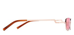 Gold Rectangle Half Rim Women Sunglasses by Lenskart-220677