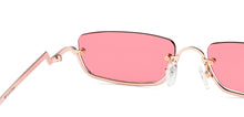 Load image into Gallery viewer, Gold Rectangle Half Rim Women Sunglasses by Lenskart-220677
