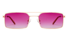 Load image into Gallery viewer, Gold Rectangle Full Rim Women Sunglasses by Vincent Chase Polarized-225651