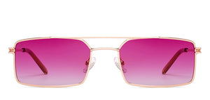 Gold Rectangle Full Rim Women Sunglasses by Vincent Chase Polarized-225651