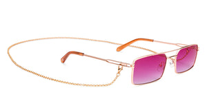 Gold Rectangle Full Rim Women Sunglasses by Vincent Chase Polarized-225651
