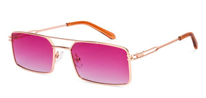 Gold Rectangle Full Rim Women Sunglasses by Vincent Chase Polarized-225651