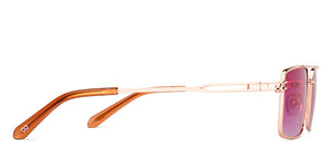 Gold Rectangle Full Rim Women Sunglasses by Vincent Chase Polarized-225651