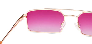 Gold Rectangle Full Rim Women Sunglasses by Vincent Chase Polarized-225651