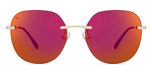 Gold Round Rimless Women Sunglasses by Vincent Chase-213250
