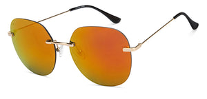 Gold Round Rimless Women Sunglasses by Vincent Chase-213250