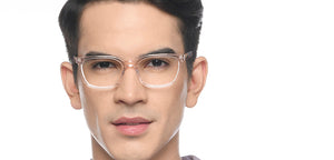Pink Transparent Rectangle Full Rim Unisex Eyeglasses by Vincent Chase-210975