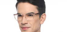 Load image into Gallery viewer, Pink Transparent Rectangle Full Rim Unisex Eyeglasses by Vincent Chase-210975