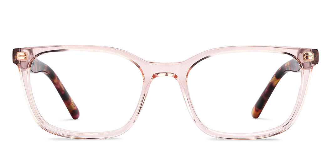 Pink Transparent Rectangle Full Rim Unisex Eyeglasses by Vincent Chase-210975