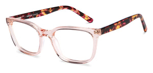 Pink Transparent Rectangle Full Rim Unisex Eyeglasses by Vincent Chase-210975