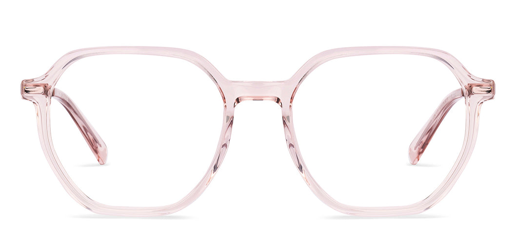Pink Transparent Geometric Full Rim Unisex Eyeglasses by Vincent Chase-225127