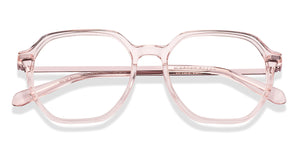 Pink Transparent Geometric Full Rim Unisex Eyeglasses by Vincent Chase-225127