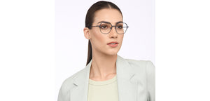 Blue Geometric Full Rim Unisex Eyeglasses by Vincent Chase Online-207365