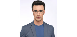 Blue Geometric Full Rim Unisex Eyeglasses by Vincent Chase Online-207365