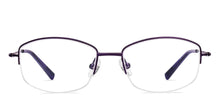 Load image into Gallery viewer, Purple Geometric Half Rim Women Eyeglasses by Vincent Chase-219728