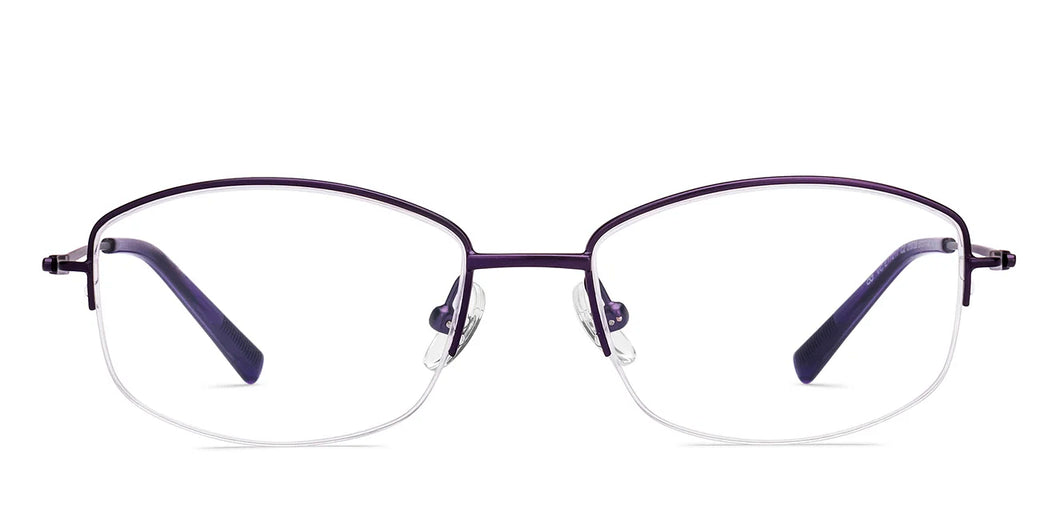 Purple Geometric Half Rim Women Eyeglasses by Vincent Chase-219728