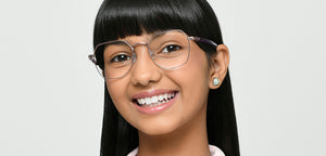 Purple Geometric Full Rim Kids Eyeglasses by Hooper-223270