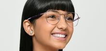 Load image into Gallery viewer, Purple Geometric Full Rim Kids Eyeglasses by Hooper-223270