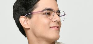 Purple Geometric Full Rim Kids Eyeglasses by Hooper-223270