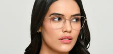 Load image into Gallery viewer, Gold Cat Eye Full Rim Women Eyeglasses by Vincent Chase-222703