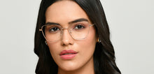 Load image into Gallery viewer, Gold Cat Eye Full Rim Women Eyeglasses by Vincent Chase-222703