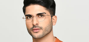 Rose Gold Geometric Full Rim Unisex Eyeglasses by Vincent Chase-222622