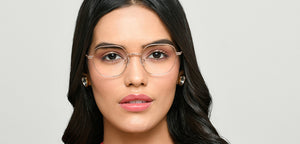 Rose Gold Geometric Full Rim Unisex Eyeglasses by Vincent Chase-222622