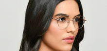 Load image into Gallery viewer, Rose Gold Geometric Full Rim Unisex Eyeglasses by Vincent Chase-222622