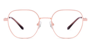 Rose Gold Geometric Full Rim Unisex Eyeglasses by Vincent Chase-222622