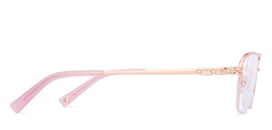 Gold Cat Eye Half Rim Women Eyeglasses by John Jacobs-225390