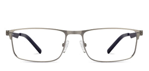 Gunmetal Rectangle Full Rim Unisex Eyeglasses by Vincent Chase-212868