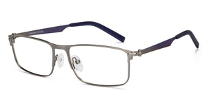 Gunmetal Rectangle Full Rim Unisex Eyeglasses by Vincent Chase-212868