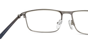 Gunmetal Rectangle Full Rim Unisex Eyeglasses by Vincent Chase-212868