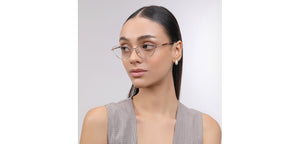 Gold Cat Eye Full Rim Women Eyeglasses by John Jacobs-222471