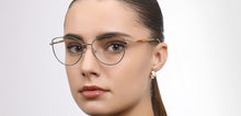 Load image into Gallery viewer, Shiny Gold Cat Eye Full Rim Women Eyeglasses by John Jacobs-223237
