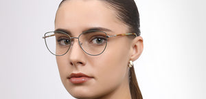 Shiny Gold Cat Eye Full Rim Women Eyeglasses by John Jacobs-223237
