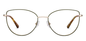 Shiny Gold Cat Eye Full Rim Women Eyeglasses by John Jacobs-223237