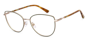 Shiny Gold Cat Eye Full Rim Women Eyeglasses by John Jacobs-223237