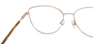Shiny Gold Cat Eye Full Rim Women Eyeglasses by John Jacobs-223237
