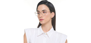 Shiny Gold Cat Eye Full Rim Women Eyeglasses by John Jacobs-223237