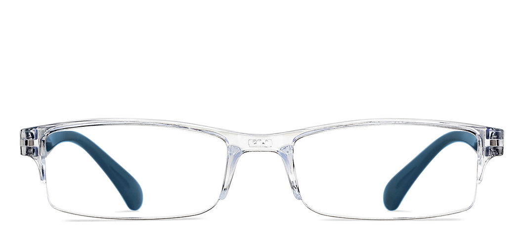 Transparent Rectangle Half Rim Unisex Eyeglasses by LENSKART BLU READERS-215725