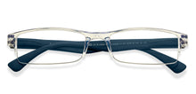 Load image into Gallery viewer, Transparent Rectangle Half Rim Unisex Eyeglasses by LENSKART BLU READERS-215725