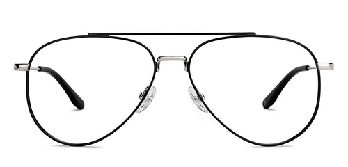 Black Aviator Full Rim Unisex Eyeglasses by John Jacobs-206786