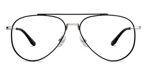 Black Aviator Full Rim Unisex Eyeglasses by John Jacobs-206786