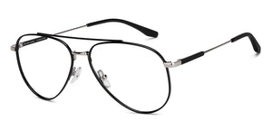Black Aviator Full Rim Unisex Eyeglasses by John Jacobs-206786