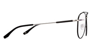 Black Aviator Full Rim Unisex Eyeglasses by John Jacobs-206786