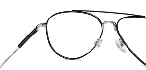 Black Aviator Full Rim Unisex Eyeglasses by John Jacobs-206786