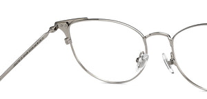 Silver Cat Eye Full Rim Women Eyeglasses by John Jacobs-201408