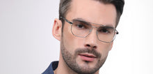 Load image into Gallery viewer, Silver Geometric Full Rim Unisex Eyeglasses by John Jacobs-223236