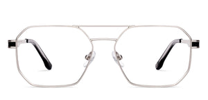 Silver Geometric Full Rim Unisex Eyeglasses by John Jacobs-223236